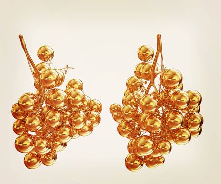 Gold Grapes. 3d illustration. Vintage styleの写真素材