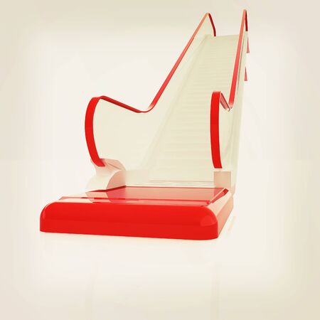 Single escalator. 3d illustration. Vintage styleの写真素材