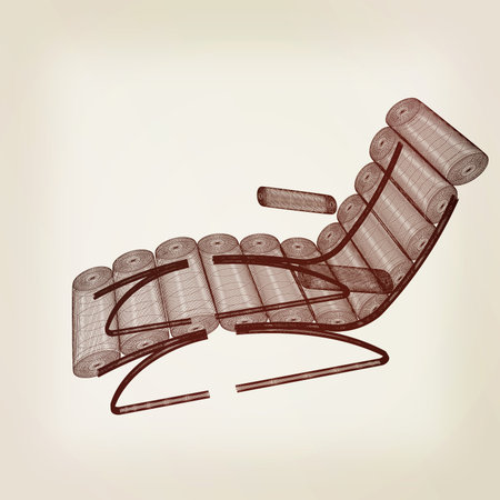 Medical chair for cosmetology. 3d illustration. Vintage styleの写真素材