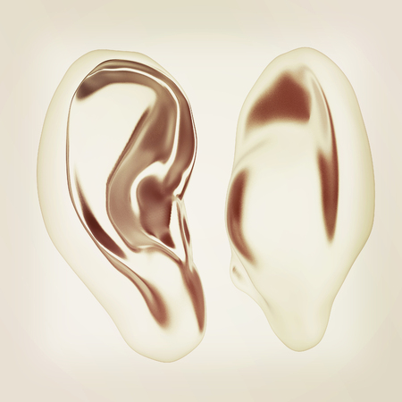Ear model. 3d illustration. Vintage styleの写真素材