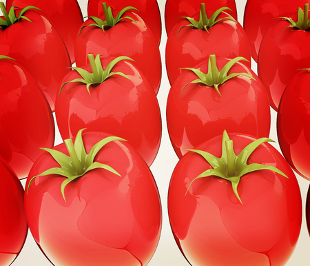 tomato. 3d illustration. Vintage styleの写真素材
