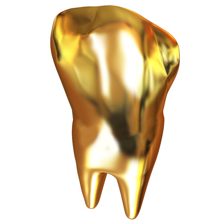 Gold tooth. 3d illustrationの写真素材