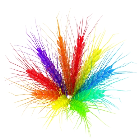 Colorful spikelets design. 3d renderの写真素材