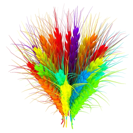 Colorful spikelets design. 3d renderの写真素材