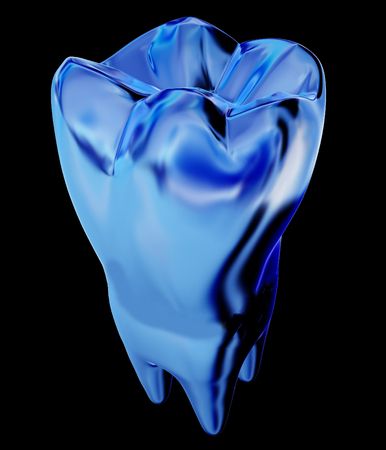 Gold tooth. 3d illustration. On a black background.の写真素材