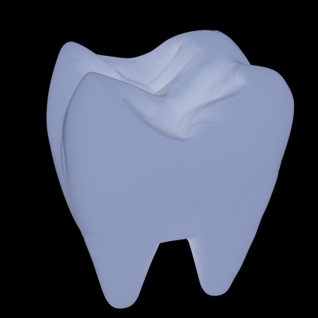Colorful tooth. 3d illustration. On a black background.の写真素材
