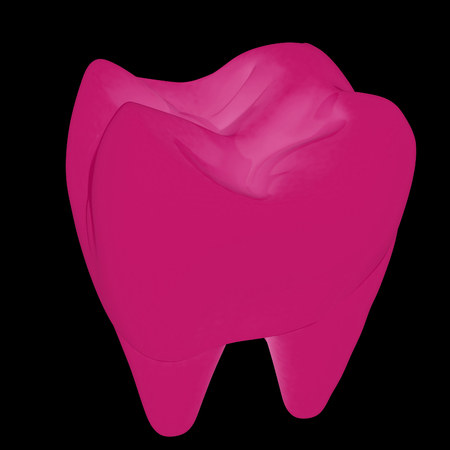 Colorful tooth. 3d illustration. On a black background.の写真素材