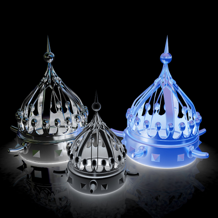 Crown. 3d render. On a black background.の写真素材