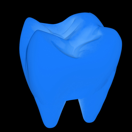 Colorful tooth. 3d illustration. On a black background.の写真素材