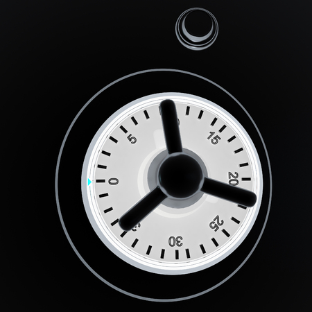 Safe. 3d render. On a black background.の写真素材