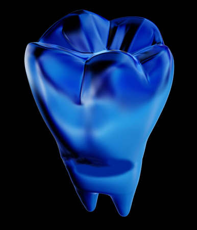 Gold tooth. 3d illustration. On a black background.の写真素材