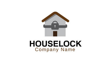 Lock House Logo Illustrationのイラスト素材