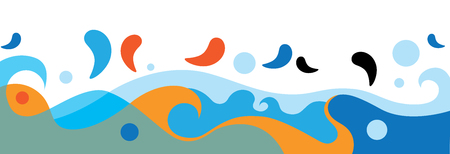 Colorful Sea Waves illustration Dropsのイラスト素材