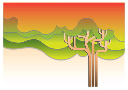 Autumn Tree Abstract illustrationのイラスト素材