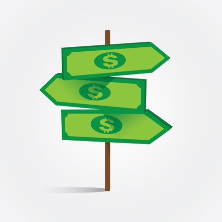 Dollar Direction Illustrationのイラスト素材