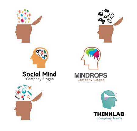 Human Brain Mind Design Illustrationのイラスト素材