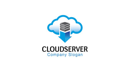 Cloud Server Logo Design Illustrationのイラスト素材