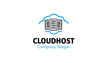 Cloud Host Logo Design Illustrationのイラスト素材