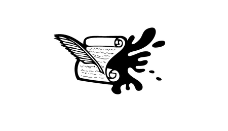 Ink and paper Logo Design Illustrationのイラスト素材