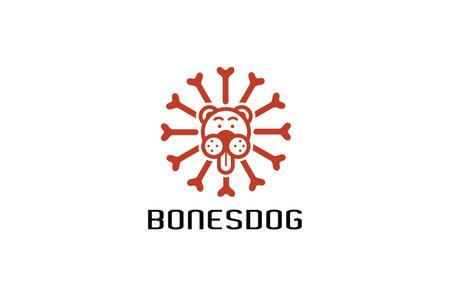 Bones Dog Logo Design Illustrationのイラスト素材