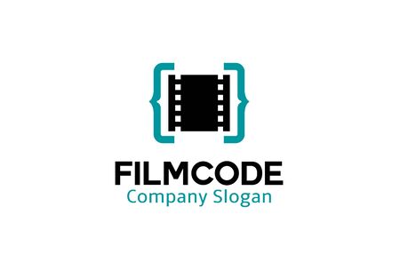 Film Code Logo Design Illustrationのイラスト素材