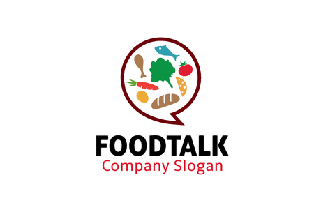 Food Talk Logo Design Illustrationのイラスト素材