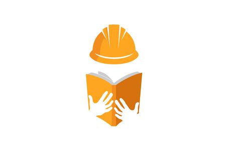 Architecture Hardhat book Logo Design Illustrationのイラスト素材