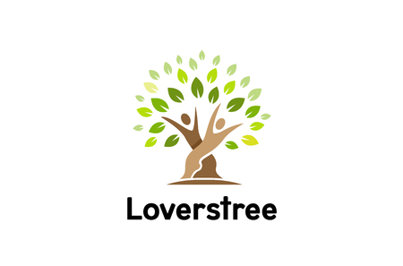 Creative people tree symbol design illustration.のイラスト素材