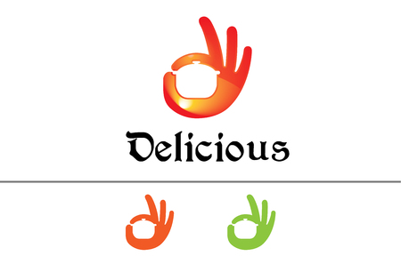 Delicious Tasty Hand Symbol Logo Symbol Design Illustrationのイラスト素材