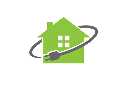 House Plug Power Cable symbol logo design illustrationのイラスト素材