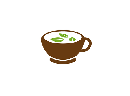 Creative Mug Green Tea Logoのイラスト素材