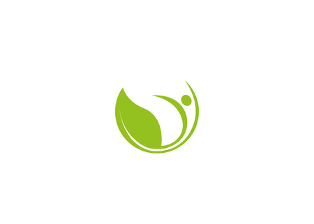 Creative Leaf Happy Body Logoのイラスト素材