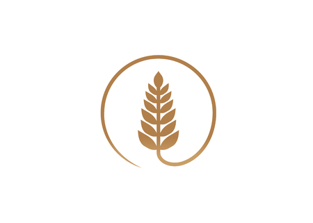 Creative Wheat Circle Logo Designのイラスト素材