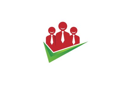 Creative Three People Check Logo Design Illustrationのイラスト素材