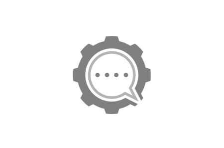Creative Gear Chat Bubble Logo Design Illustrationのイラスト素材