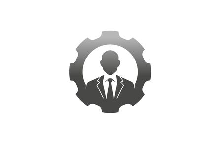 Creative Gentleman Necktie Gear Logo Design Illustrationのイラスト素材