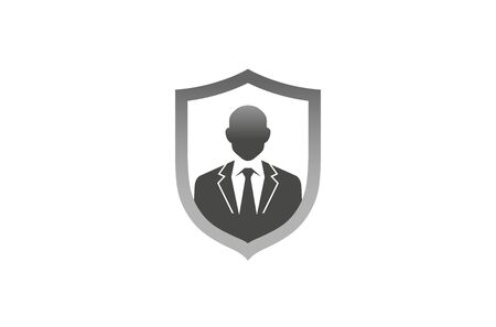 Creative Gentleman Tuxedo Shield Design Symbol Vector Illustrationのイラスト素材