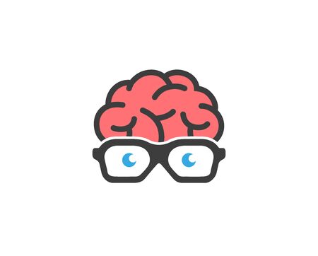 Creative Brain Geek Glasses  Vector Design Illustrationのイラスト素材