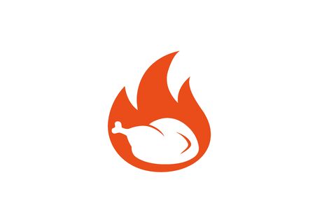 Creative Hot Chicken Fire Design Symbol Vector Illustrationのイラスト素材