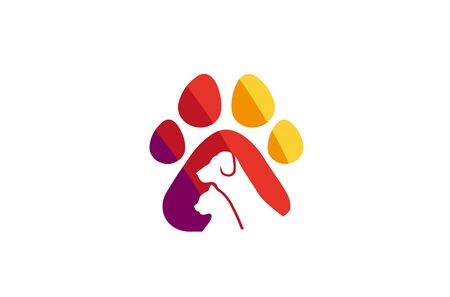 Creative Pet Paw  Design Vector Symbol Illustrationのイラスト素材