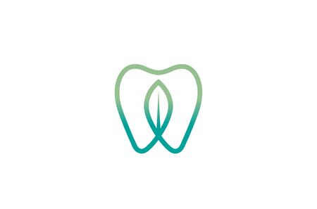 Creative Leaf Teeth Design Vector Symbol Illustrationのイラスト素材