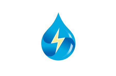 Creative Blue Drop Thunder Logoのイラスト素材