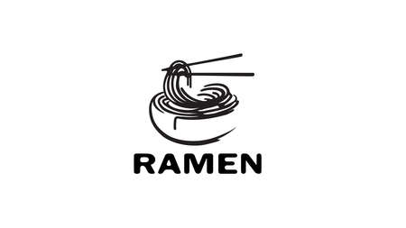 Creative Spaghetti Ramen Recipe Logo Vector Symbolのイラスト素材