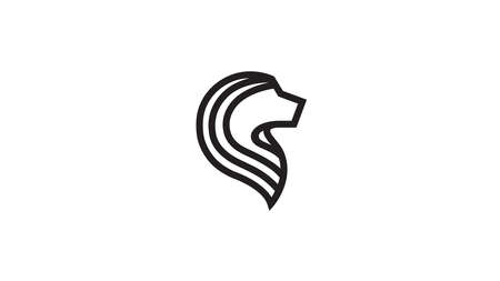 Creative Black Lion Head Logo Symbol Vectorのイラスト素材