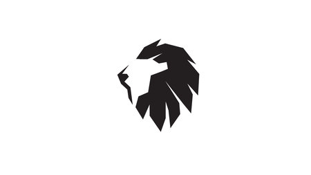 Creative Black Lion Head Logo Vector Symbolのイラスト素材