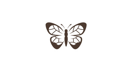 Abstract Black Cute Butterfly Logo Symbol Vector Designのイラスト素材