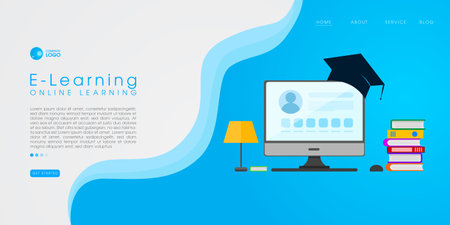 Web page design templates for e-learning, online education, e-book. Modern vector illustration...