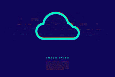 Cloud computing background. Cloud storage, Social network. Mobile app, interface design. UI Design, web cover banner. Vector Illustration.のイラスト素材