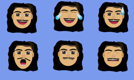 face emotional character cartoon for your expresion designのイラスト素材