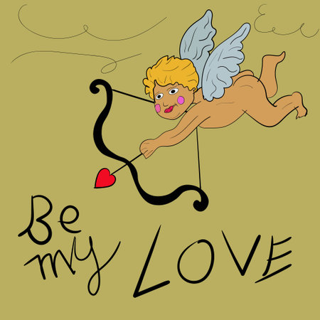 angel with arrow love.valentine's   day ilustrator design vectorのイラスト素材
